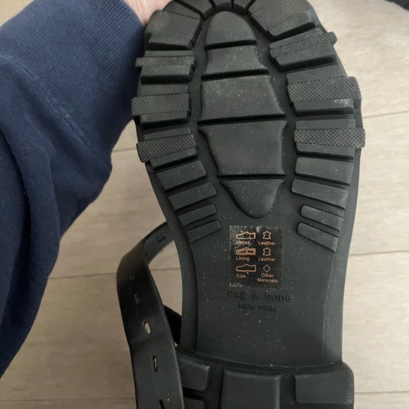 Rag & bone leather black platform sandals (s9) - Picture 7 of 8